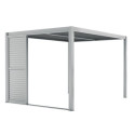 Paroi complète avec 3 panneaux coulissants à ventelles ouvrantes - 300cm - gris clair - X-METAL