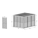 Paroi complète avec 3 panneaux coulissants à ventelles ouvrantes - 300cm - gris clair - X-METAL