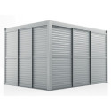 Paroi complète avec 3 panneaux coulissants à ventelles ouvrantes - 300cm - gris clair - X-METAL