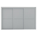 Paroi complète avec 3 panneaux coulissants à ventelles ouvrantes - 300cm - gris clair - X-METAL
