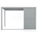 Paroi complète avec 3 panneaux coulissants à ventelles ouvrantes - 300cm - gris clair - X-METAL