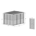 Paroi complète avec 3 panneaux coulissants à ventelles ouvrantes - 400cm - gris clair - X-METAL