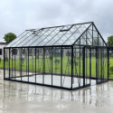 Serre de jardin 20,05m² ROYALE en aluminium laqué noir et verre trempé 4mm - Green Protect