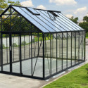 Serre de jardin 20,05m² ROYALE en aluminium laqué noir et verre trempé 4mm - Green Protect
