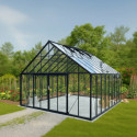 Serre de jardin 27,07m² ROYALE en aluminium laqué noir et verre trempé 4mm - Green Protect
