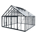 Serre de jardin 27,07m² ROYALE en aluminium laqué noir et verre trempé 4mm - Green Protect