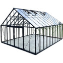 Serre de jardin 30,08m² ROYALE en aluminium laqué noir et verre trempé 4mm - Green Protect