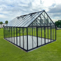 Serre de jardin 30,08m² ROYALE en aluminium laqué noir et verre trempé 4mm - Green Protect