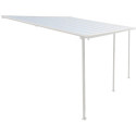 Pergola adossée ajustable - toit de terrasse en alu laqué blanc 400x495cm X-METAL