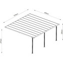 Pergola adossée ajustable en aluminium blanc - profondeur 400cm x longueur 618cm - X-METAL
