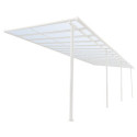 Pergola adossée ajustable en aluminium blanc - profondeur 400cm x longueur 985cm - X-METAL