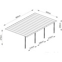 Pergola adossée ajustable en aluminium blanc - profondeur 400cm x longueur 985cm - X-METAL