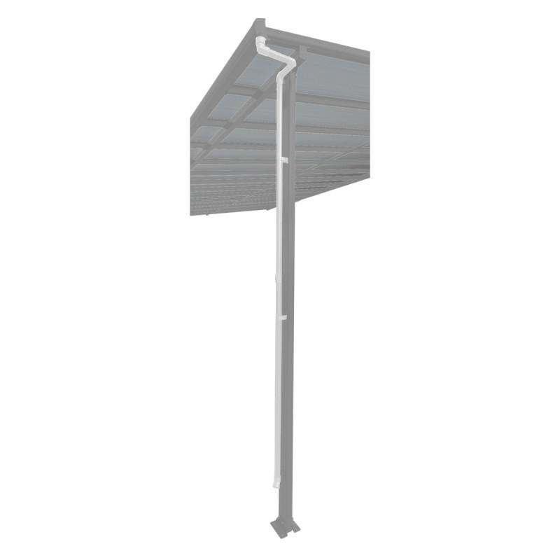 Descentes de gouttières blanches pour toit de terrasse de profondeur 4m - set de 2- X-METAL
