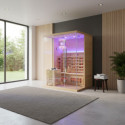 Sauna Hybride LUXE 3 places Infrarouge 2800W + poêle SAWO 6000W SNÖ 