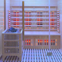 Sauna Hybride LUXE 3 places Infrarouge 2800W + poêle SAWO 6000W SNÖ 