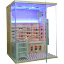 Sauna Hybride LUXE 3 places Infrarouge 2800W + poêle SAWO 6000W SNÖ 