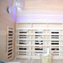 Sauna Hybride LUXE 3 places Infrarouge 2800W + poêle SAWO 6000W SNÖ 