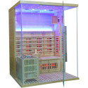 Sauna Hybride LUXE 3 places Infrarouge 2800W + poêle SAWO 6000W SNÖ 