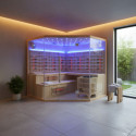 Sauna Hybride LUXE 5 places Infrarouge 3500W + poêle SAWO 9000W SNÖ