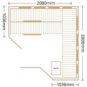 Sauna Hybride LUXE 5 places Infrarouge 3500W + poêle SAWO 9000W SNÖ