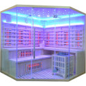 Sauna Hybride LUXE 5 places Infrarouge 3500W + poêle SAWO 9000W SNÖ