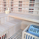 Sauna Hybride LUXE 5 places Infrarouge 3500W + poêle SAWO 9000W SNÖ