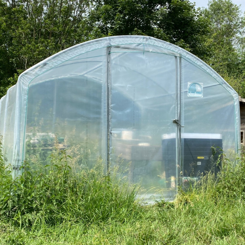 Fond avec porte L300cm en PE 200µ pour serre 4 Saisons - Serres Tonneau