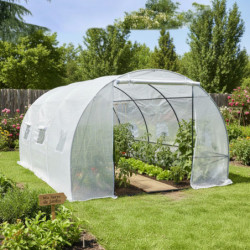 Serre tunnel maraîchère 3x4,5m BIANCA couverture PE armé - Green Protect