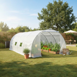 Serre tunnel maraîchère 3x6m BIANCA couverture PE armé - Green Protect