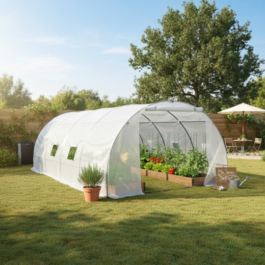 Serre tunnel maraîchère 3x6m BIANCA couverture PE armé - Green Protect