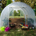 Serre tunnel pieds droits 13,5m² - 3x4,5m - 2 portes zippées - RICHEL