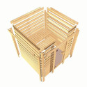 Sauna traditionnel MOJAVE 5 à 6 places 38mm sans couronne - avec porte à économie d'énergie KARIBU