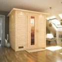 Sauna traditionnel MOJAVE 5 à 6 places 38mm sans couronne - avec porte à économie d'énergie KARIBU