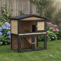 Clapier d'extérieur en bois FSC thermo-traité 101x55x100cm - Shelty Pet