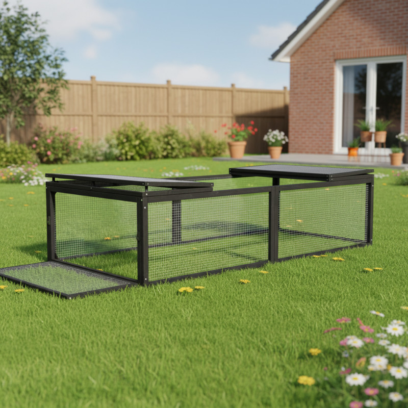 Clapier en bois FSC et grillage évolutif 180x90cm - Shelty Pet