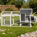 Poulailler en bois FSC thermo-traité 224x81x107cm avec toit PVC pour 4 à 6 poules – Shelty Pet