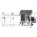 Poulailler en bois FSC thermo-traité 224x81x107cm avec toit PVC pour 4 à 6 poules – Shelty Pet