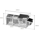 Poulailler en bois FSC thermo-traité 224x81x107cm avec toit PVC pour 4 à 6 poules – Shelty Pet
