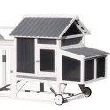Poulailler en bois FSC thermo-traité 224x81x107cm avec toit PVC pour 4 à 6 poules – Shelty Pet