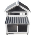Poulailler en bois FSC thermo-traité 224x81x107cm avec toit PVC pour 4 à 6 poules – Shelty Pet