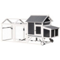 Poulailler en bois FSC thermo-traité 224x81x107cm avec toit PVC pour 4 à 6 poules – Shelty Pet
