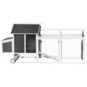 Poulailler en bois FSC thermo-traité 224x81x107cm avec toit PVC pour 4 à 6 poules – Shelty Pet