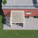 Pergola bioclimatique adossée en alu blanc 3x3m - store latéral en option - Ombrea VS