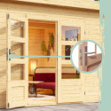 Abri de jardin toit plat 5,95m² en bois brut 19mm - Lahar 3,5 - Karibu
