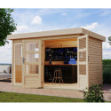 Abri de jardin toit plat 7,43m² en bois brut 19mm - Lahar 5 - Karibu
