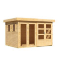 Abri de jardin toit plat 7,43m² en bois brut 19mm - Lahar 5 - Karibu