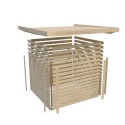 Abri de jardin toit plat 5,95m² en bois brut 19mm avec appentis 240cm - Lahar 3,5 - Karibu