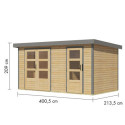 Abri de jardin en bois brut 19mm - acier gris - 8,56m² Merkur A – Karibu