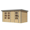 Abri de jardin en bois brut 19mm - acier gris - 8,56m² Merkur A – Karibu