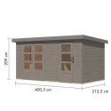 Abri de jardin en bois gris clair 19mm - acier gris - 8,56m² Merkur D – Karibu